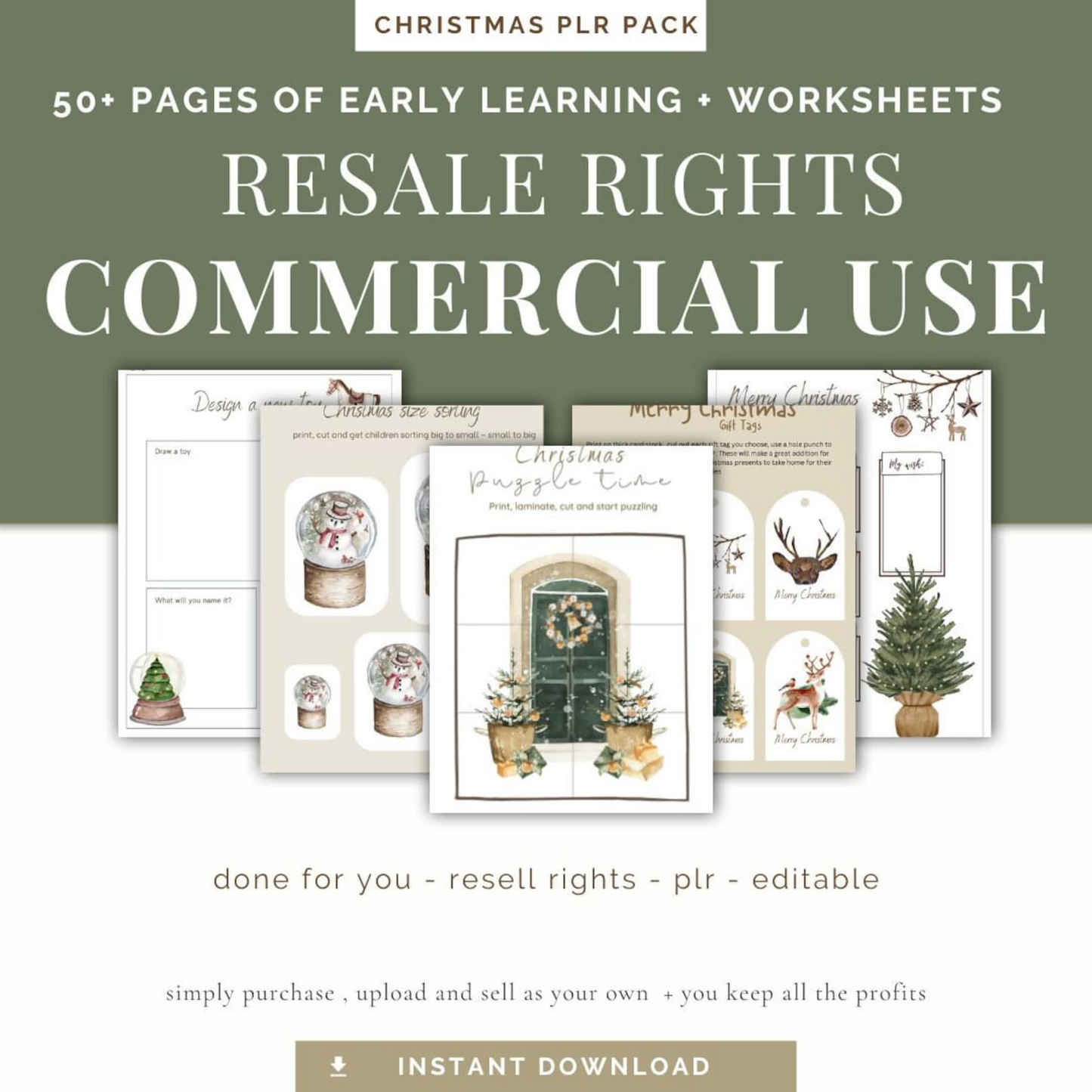 Screen‑Free Holiday Fun – Christmas Activity Bundle – Ages 3‑10 – 50+ Pages