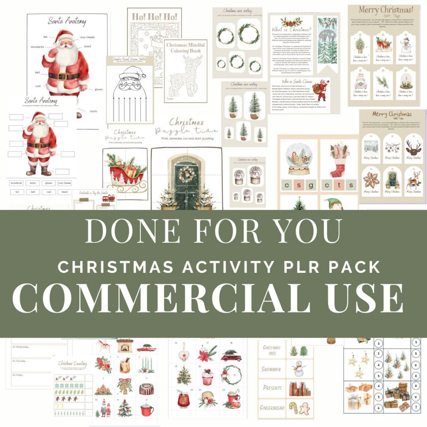 Screen‑Free Holiday Fun – Christmas Activity Bundle – Ages 3‑10 – 50+ Pages